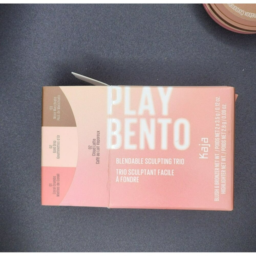 Kaja Play Bento Blendable Sculpting Trio Blush Bronzer & Highlighter Cloud Latte